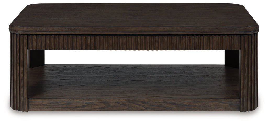 Carlibrie Warm Brown Lift Top Cocktail Table