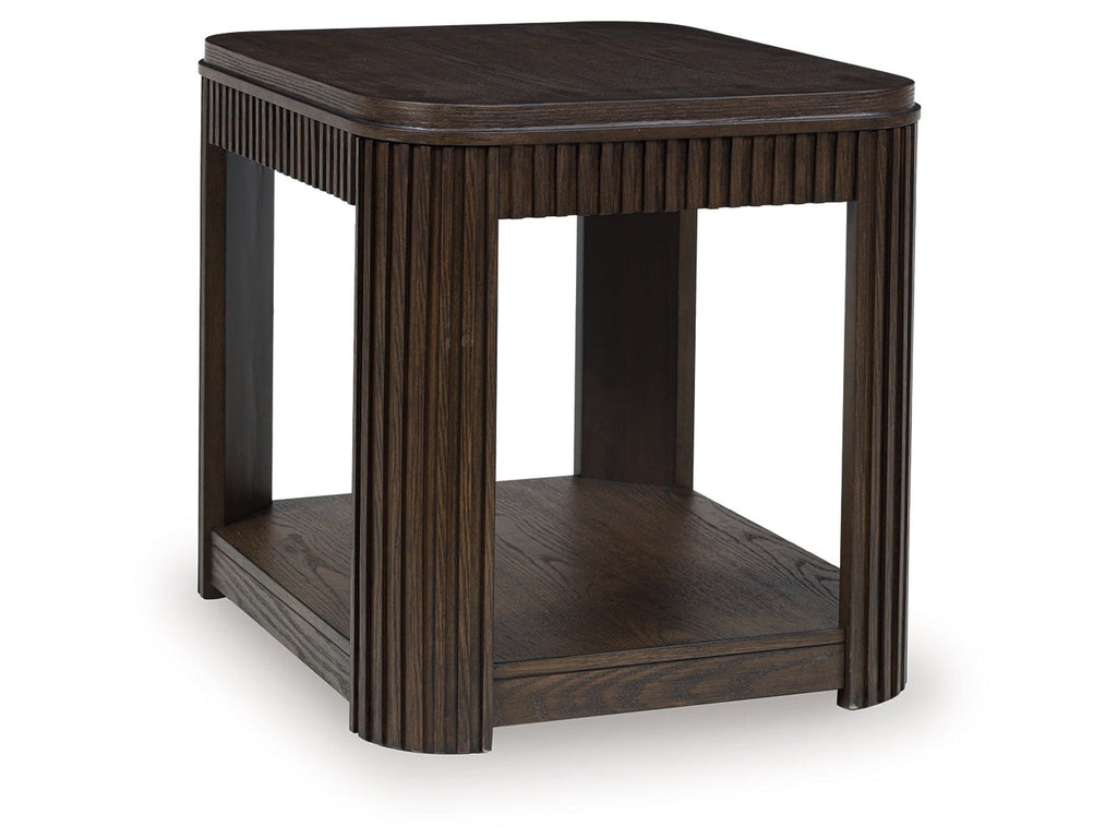 Carlibrie Warm Brown Rectangular End Table