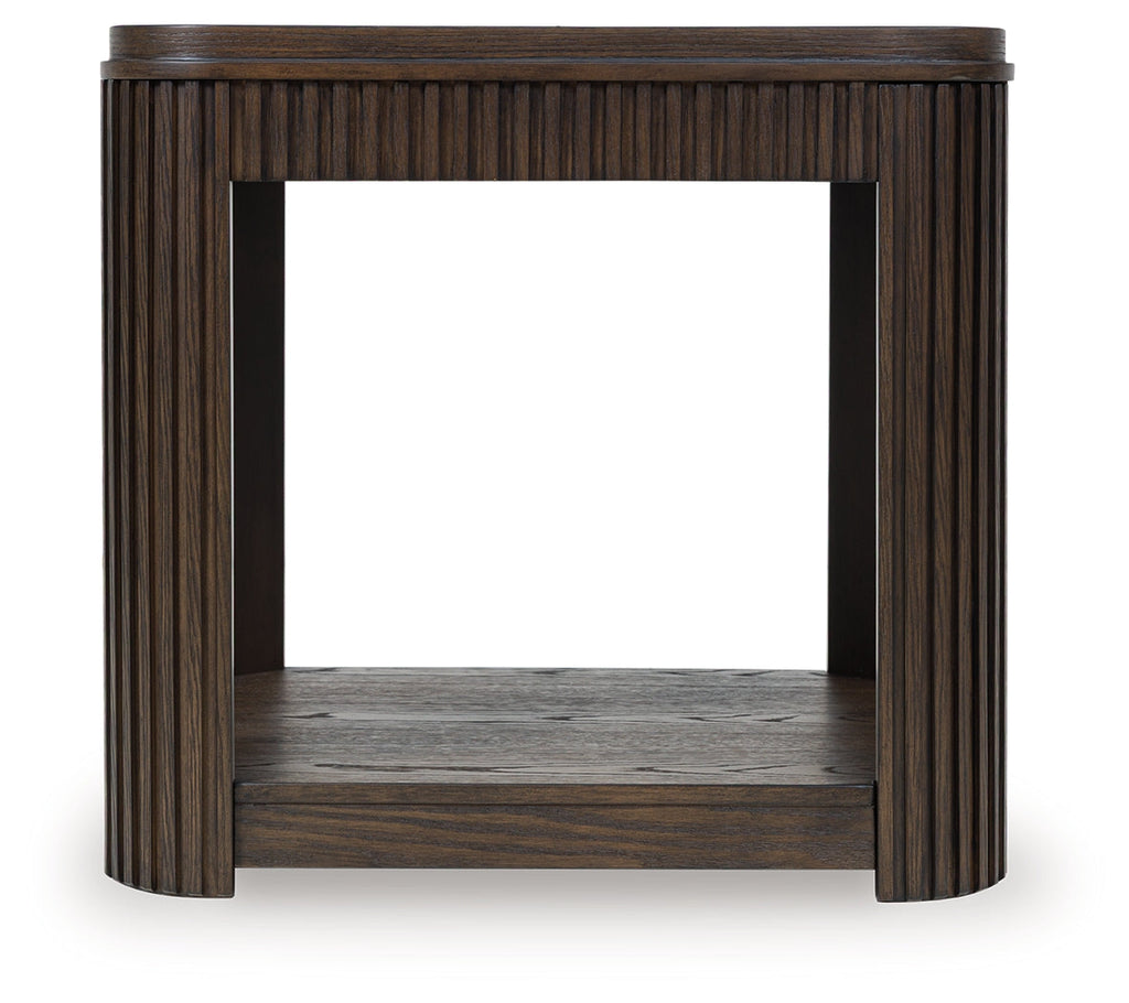 Carlibrie Warm Brown Rectangular End Table