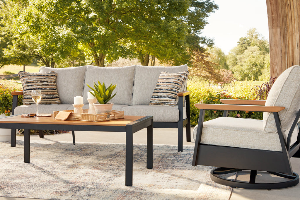 Carmel Highlands Dark Brown Sofa/Chairs/Table Set (Set of 4)