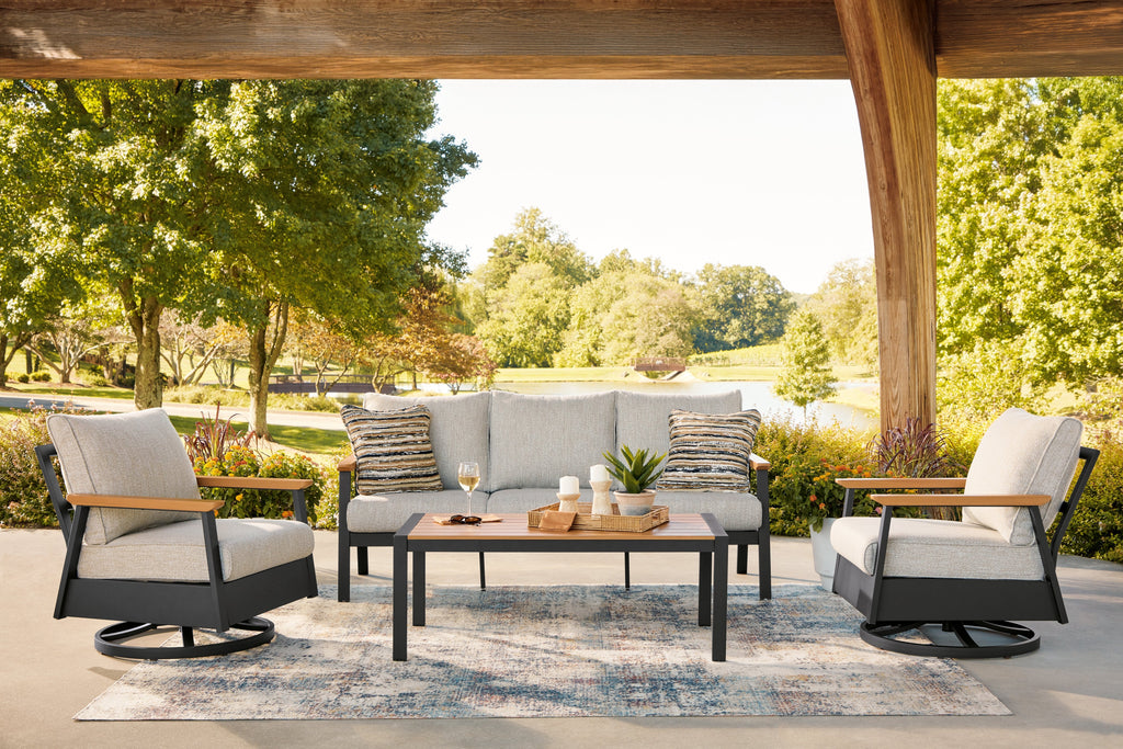 Carmel Highlands Dark Brown Sofa/Chairs/Table Set (Set of 4)