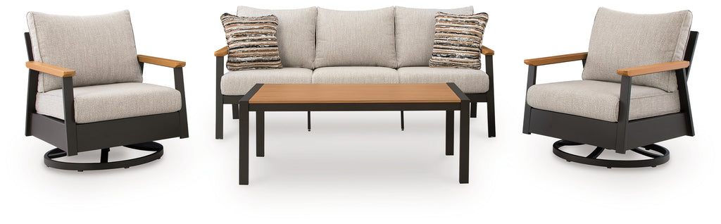 Carmel Highlands Dark Brown Sofa/Chairs/Table Set (Set of 4)