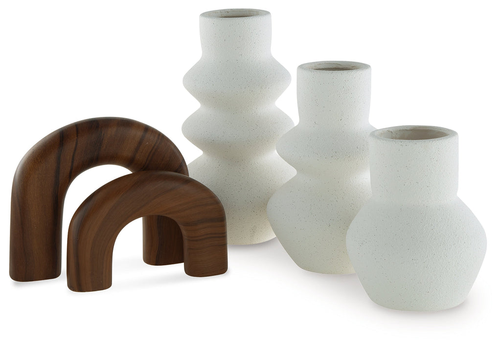 Carterworth White/Brown Accessory Set (Set of 5)