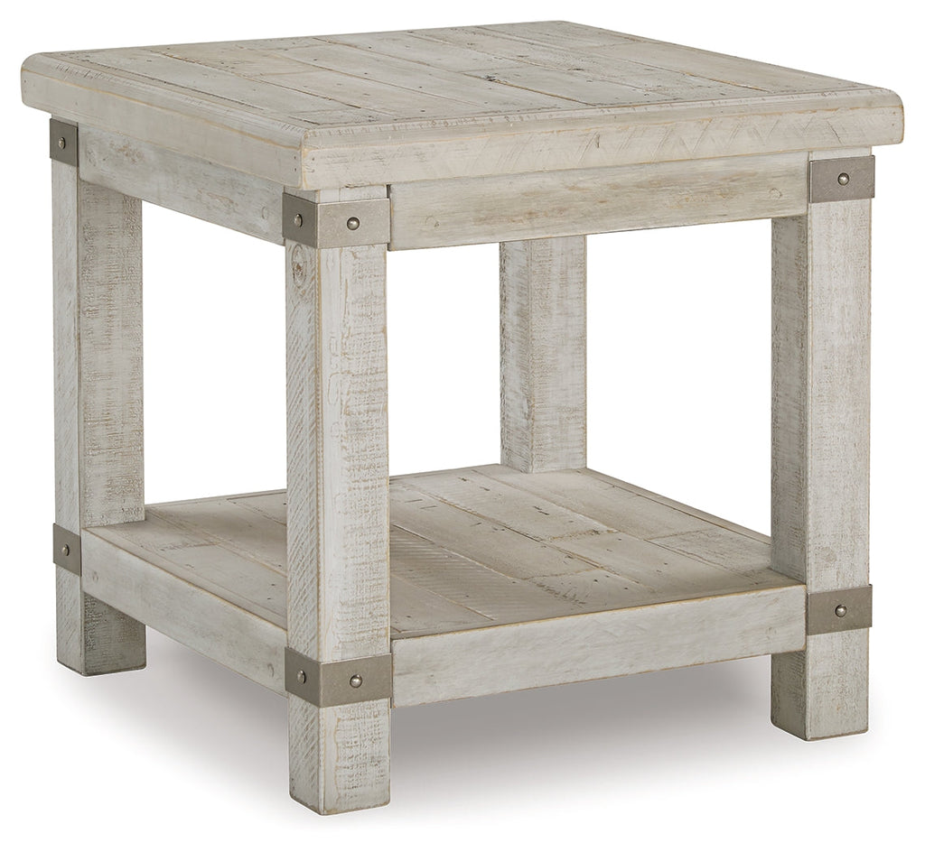 Carynhurst White Wash Gray Coffee Table and 2 End Tables