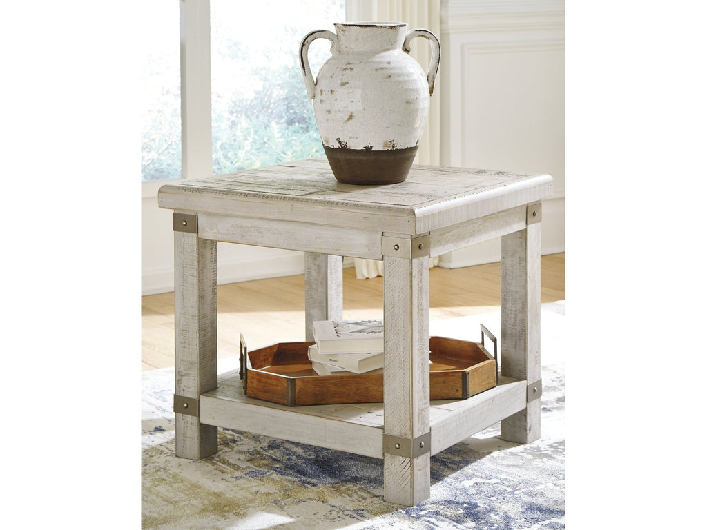 Carynhurst White Wash Gray End Table