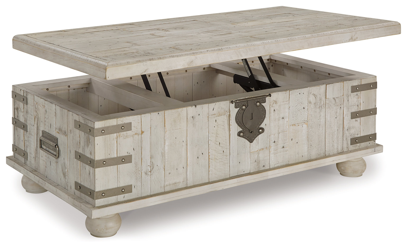 Carynhurst White Wash Gray Lift Top Coffee Table