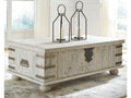 Carynhurst White Wash Gray Lift Top Coffee Table