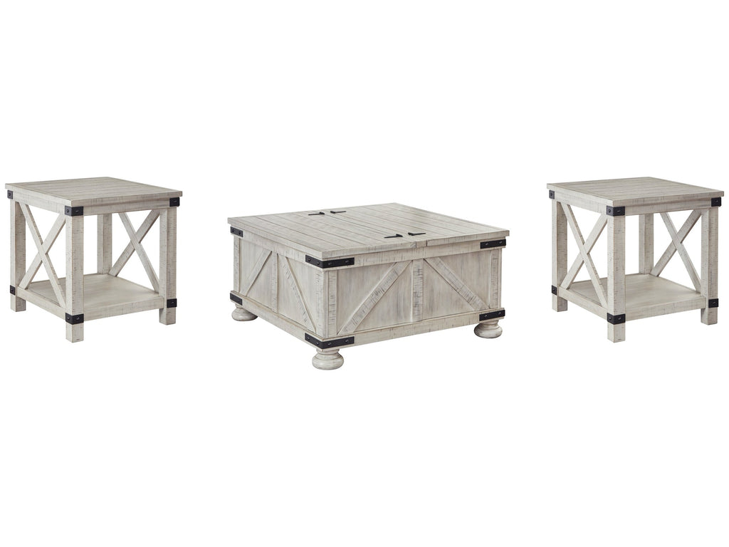 Carynhurst Whitewash Coffee Table and 2 End Tables