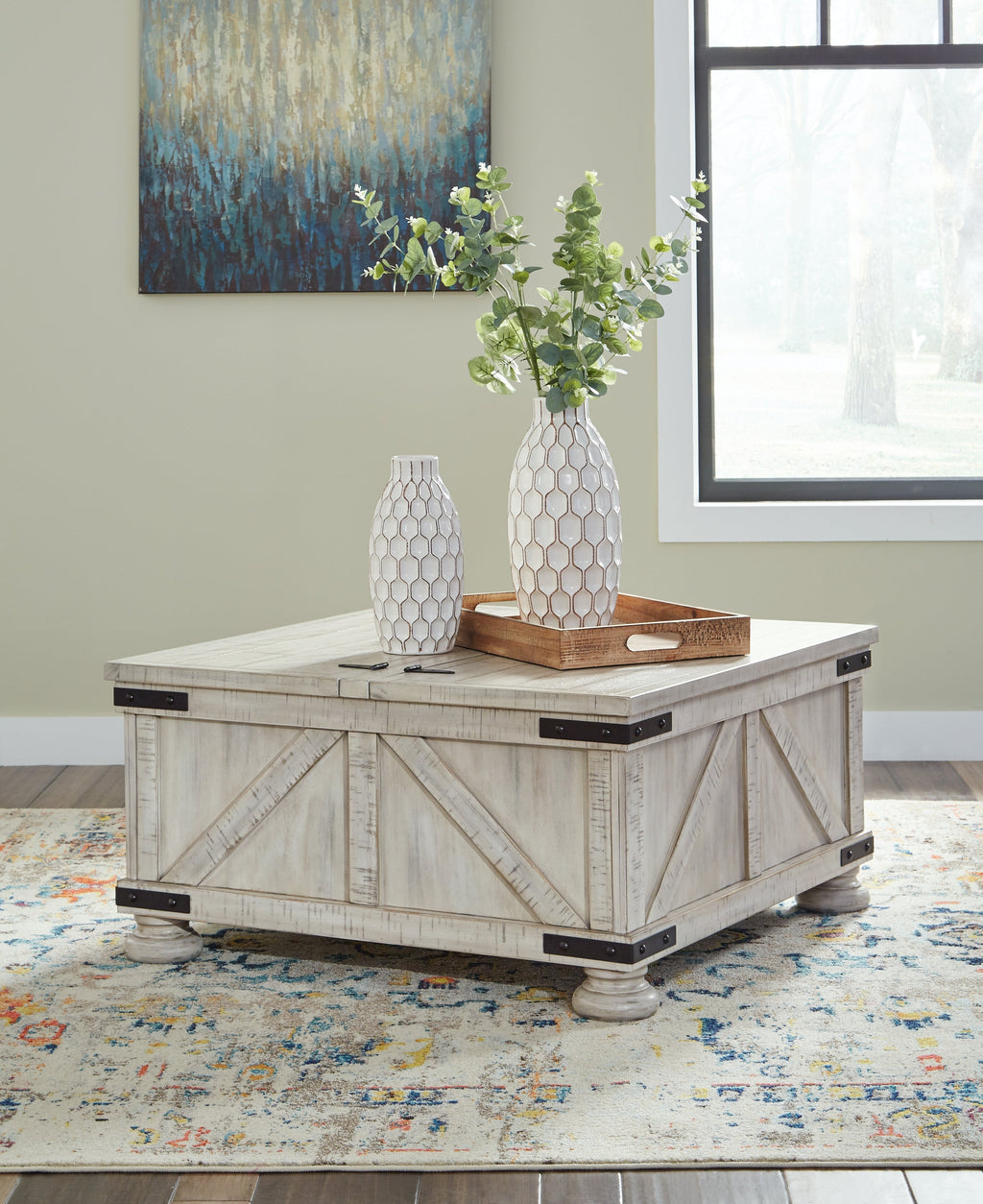 Carynhurst Whitewash Coffee Table and 2 End Tables