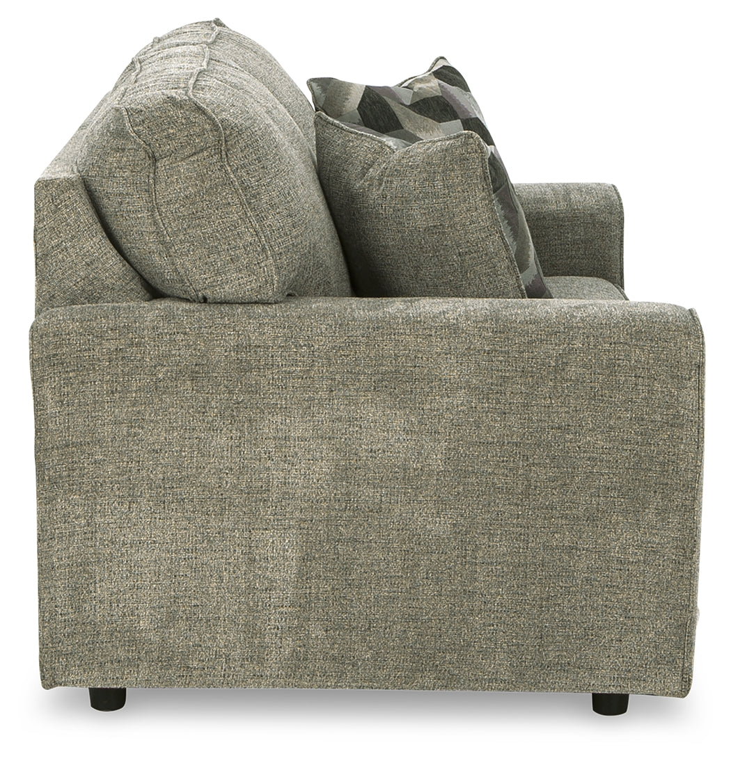 Cascilla Sofa, Loveseat, Chair and Ottoman, Pewter