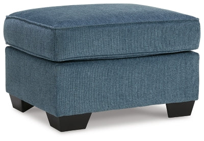 Cashton Blue Chair and Ottoman
