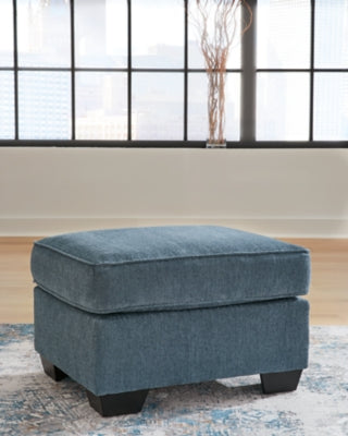 Cashton Blue Chair and Ottoman