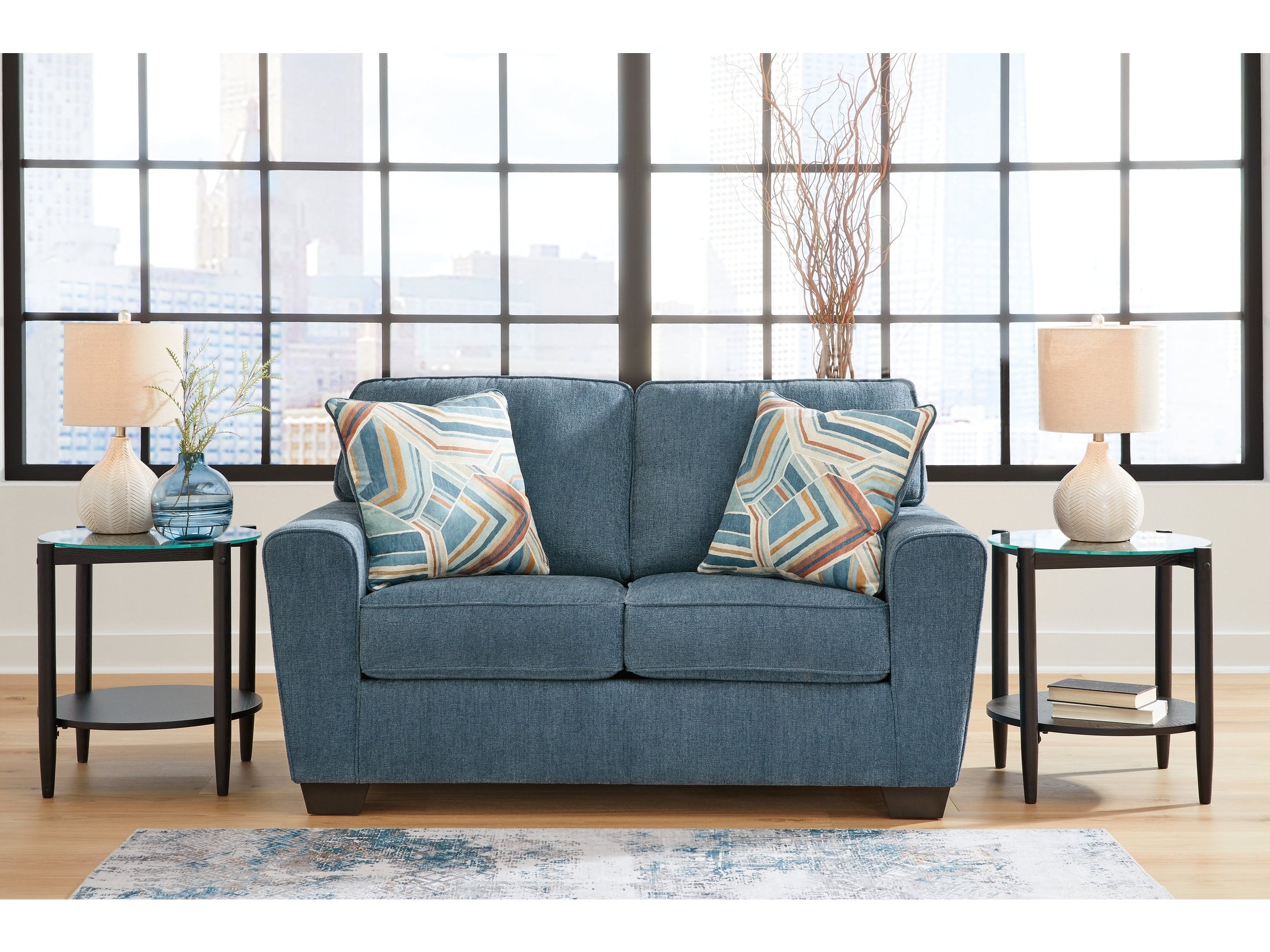 Cashton Blue Loveseat