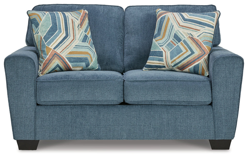 Cashton Blue Queen Sofa Sleeper & Loveseat