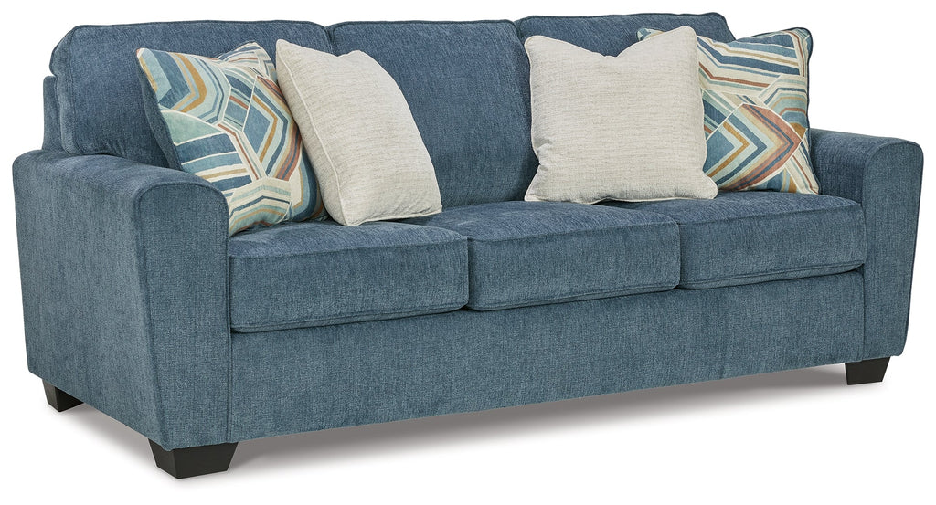 Cashton Blue Queen Sofa Sleeper and Chair