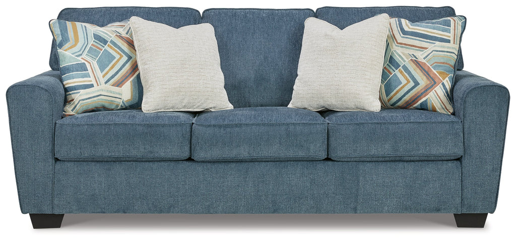 Cashton Sofa, Loveseat, Chair and Ottoman, Blue