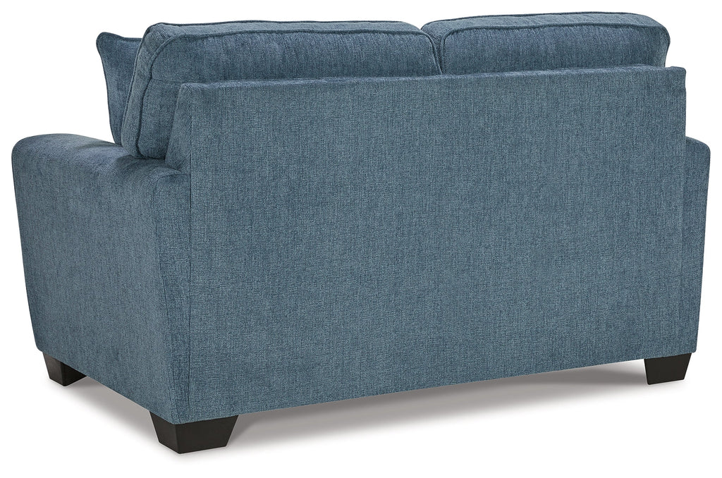 Cashton Sofa, Loveseat, Chair and Ottoman, Blue
