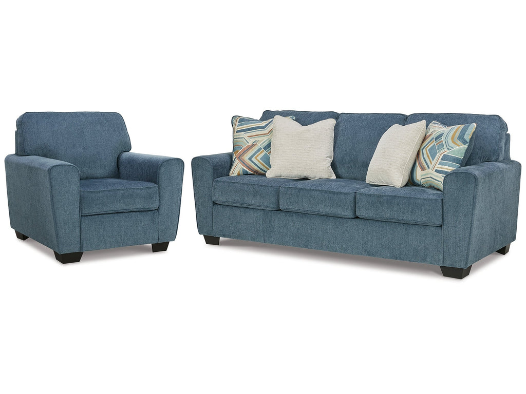 Cashton Blue Sofa and Chair