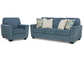 Cashton Blue Sofa and Chair