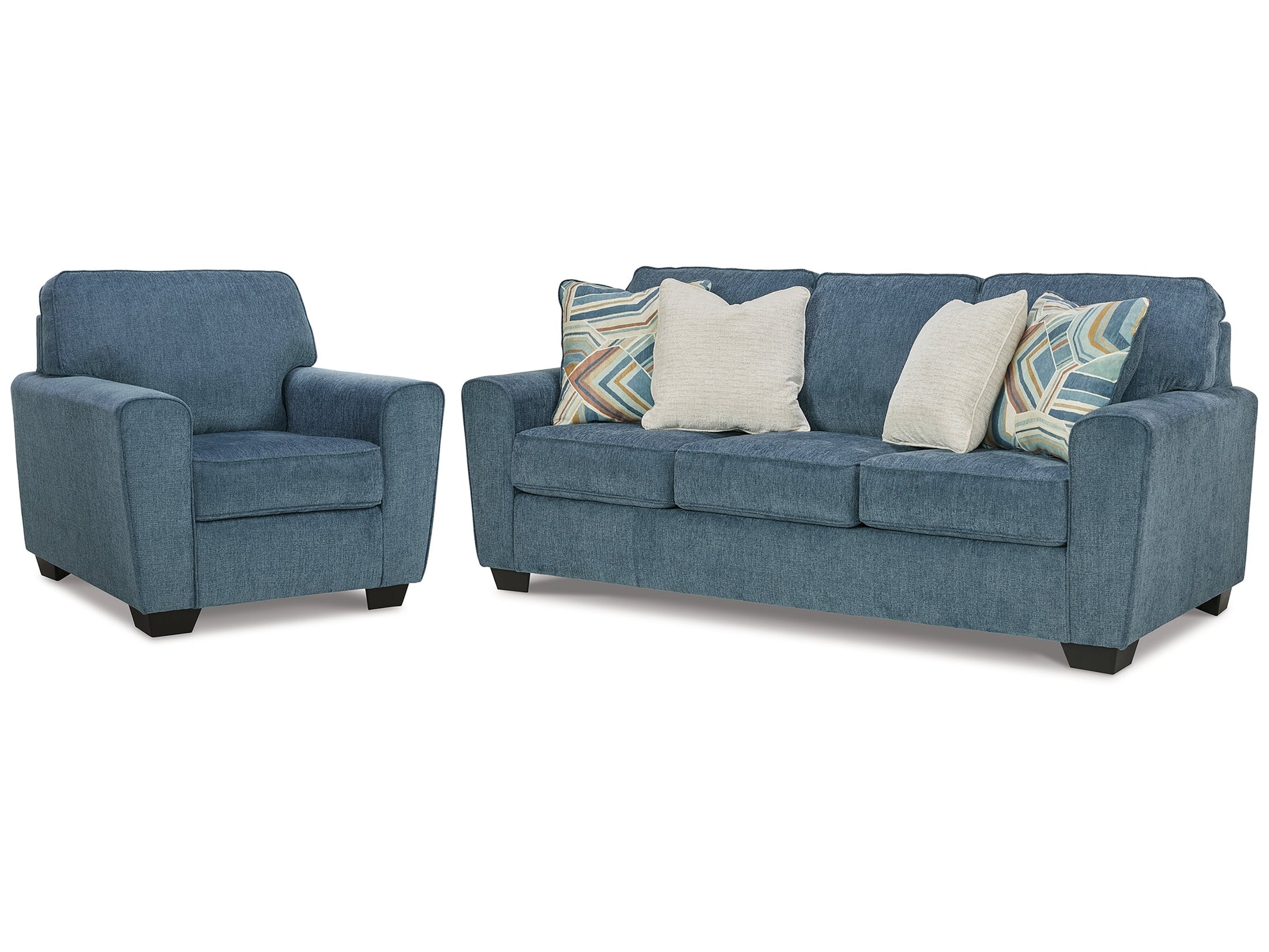 Cashton Blue Sofa and Chair