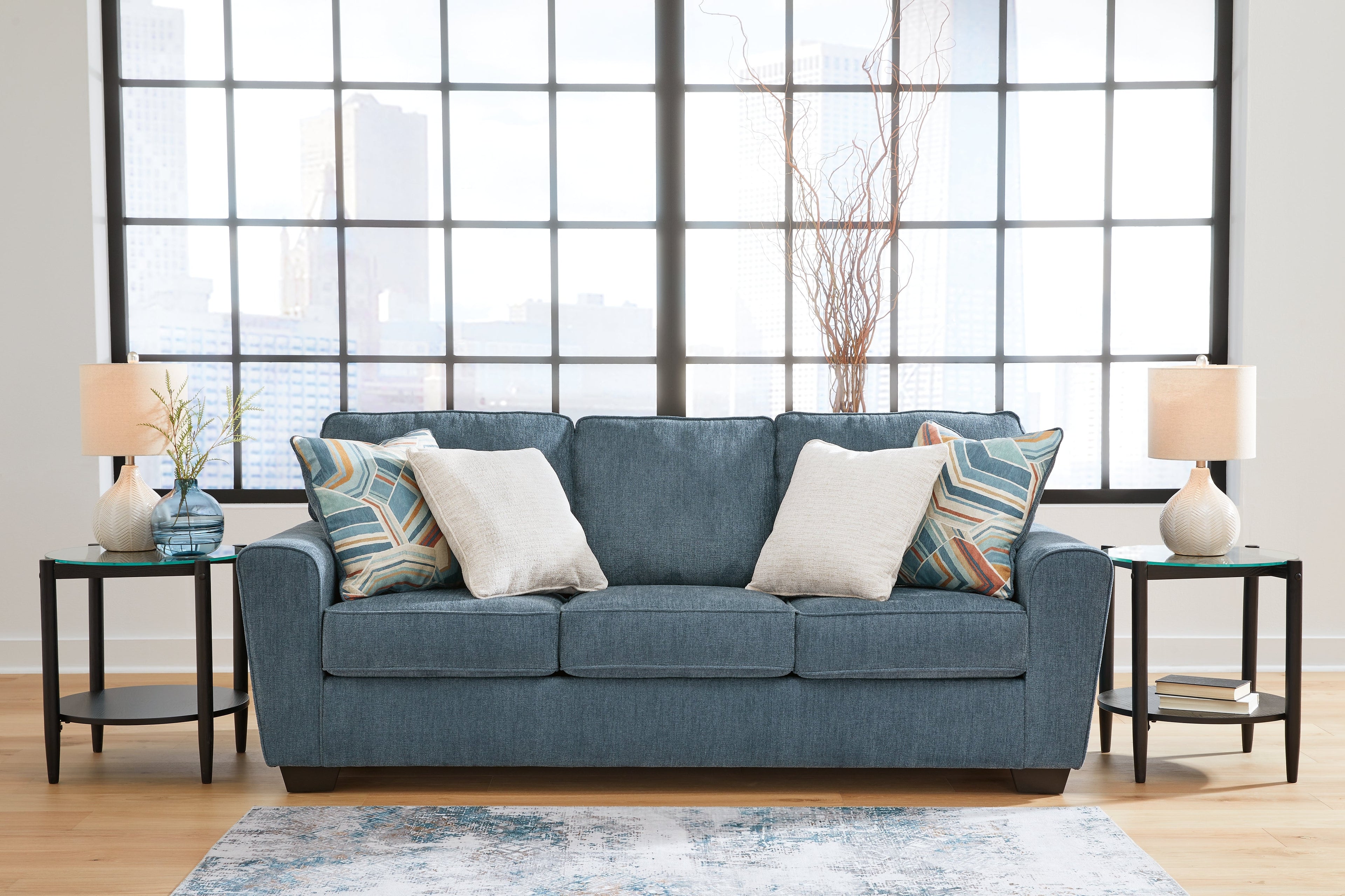 Cashton Blue Sofa and Chair
