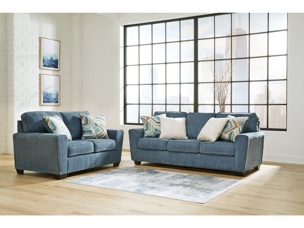 Cashton Blue Sofa and Loveseat