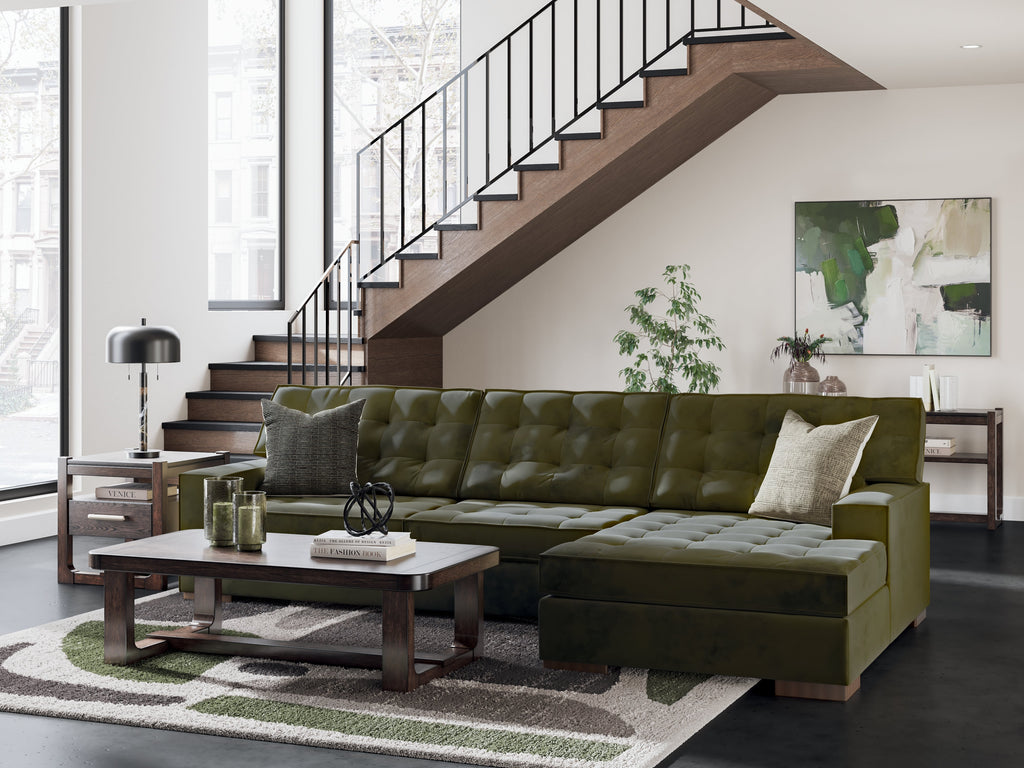 Caspian-Town Olive 2-Piece RAF Sectional with Chaise