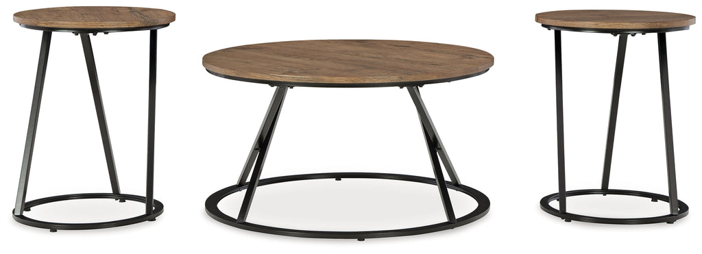 Cassbryn Brown/Black Occasional Table Set (Set of 3)