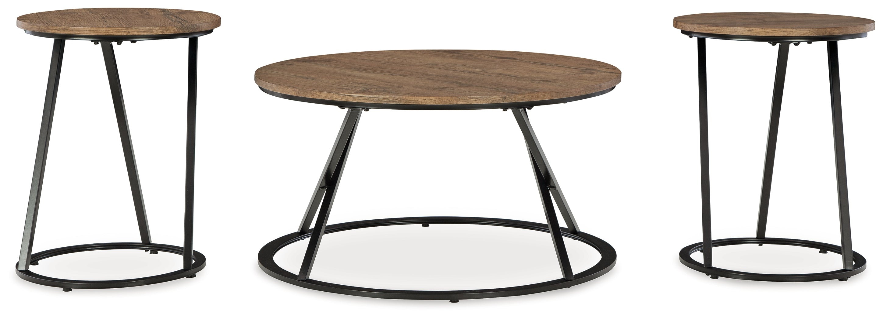 Cassbryn Brown/Black Occasional Table Set (Set of 3)