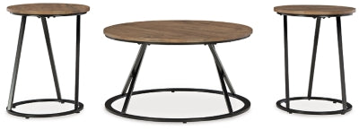 Cassbryn Brown/Black Occasional Table Set (Set of 3)