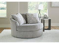 Casselbury Cement Oversized Swivel Accent Chair
