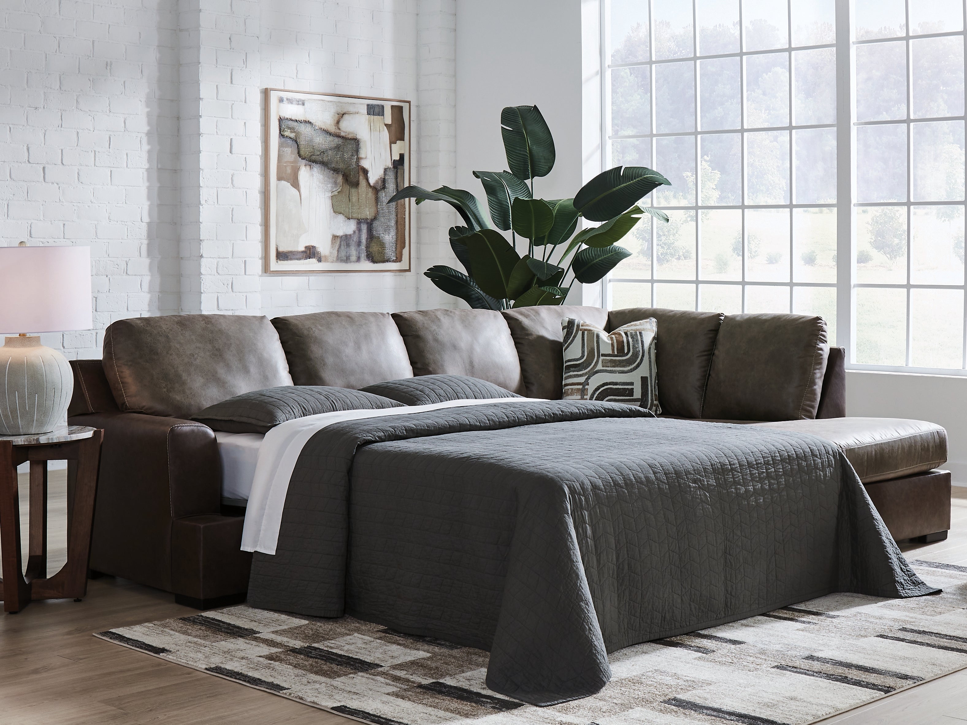 Castille Way Fossil 2-Piece Sleeper Sectional with Left Chaise