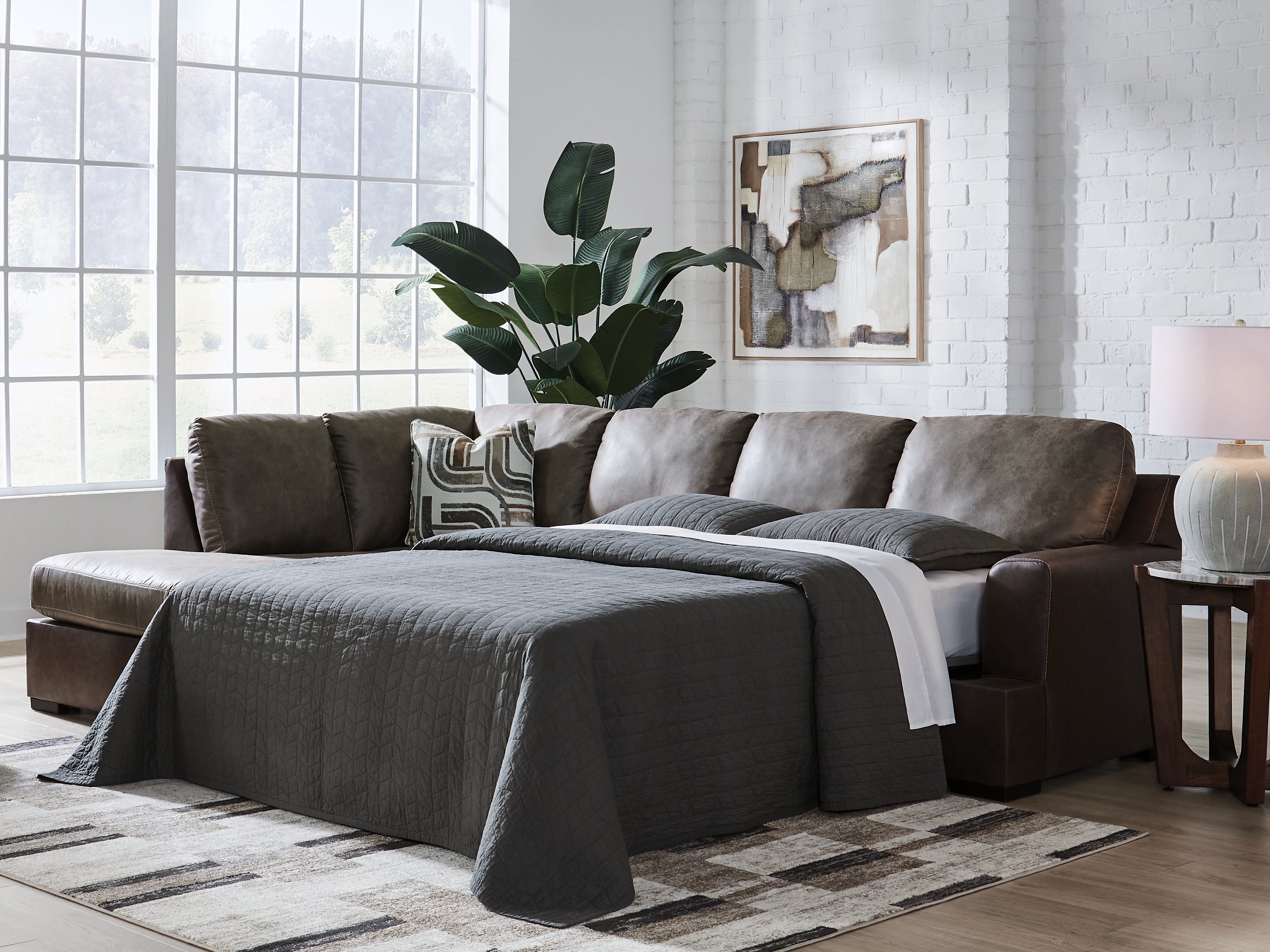 Castille Way Fossil 2-Piece Sleeper Sectional with Right Chaise