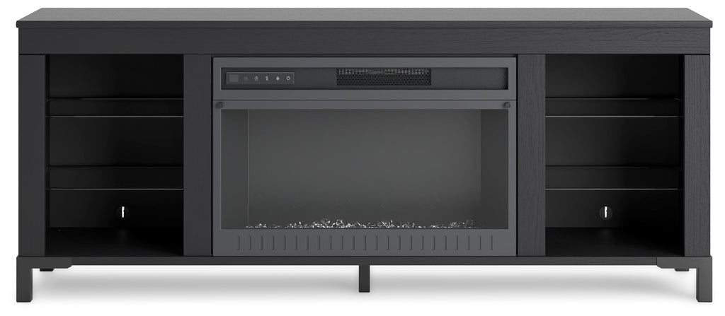 Cayberry Black 60" TV Stand with Electric Fireplace