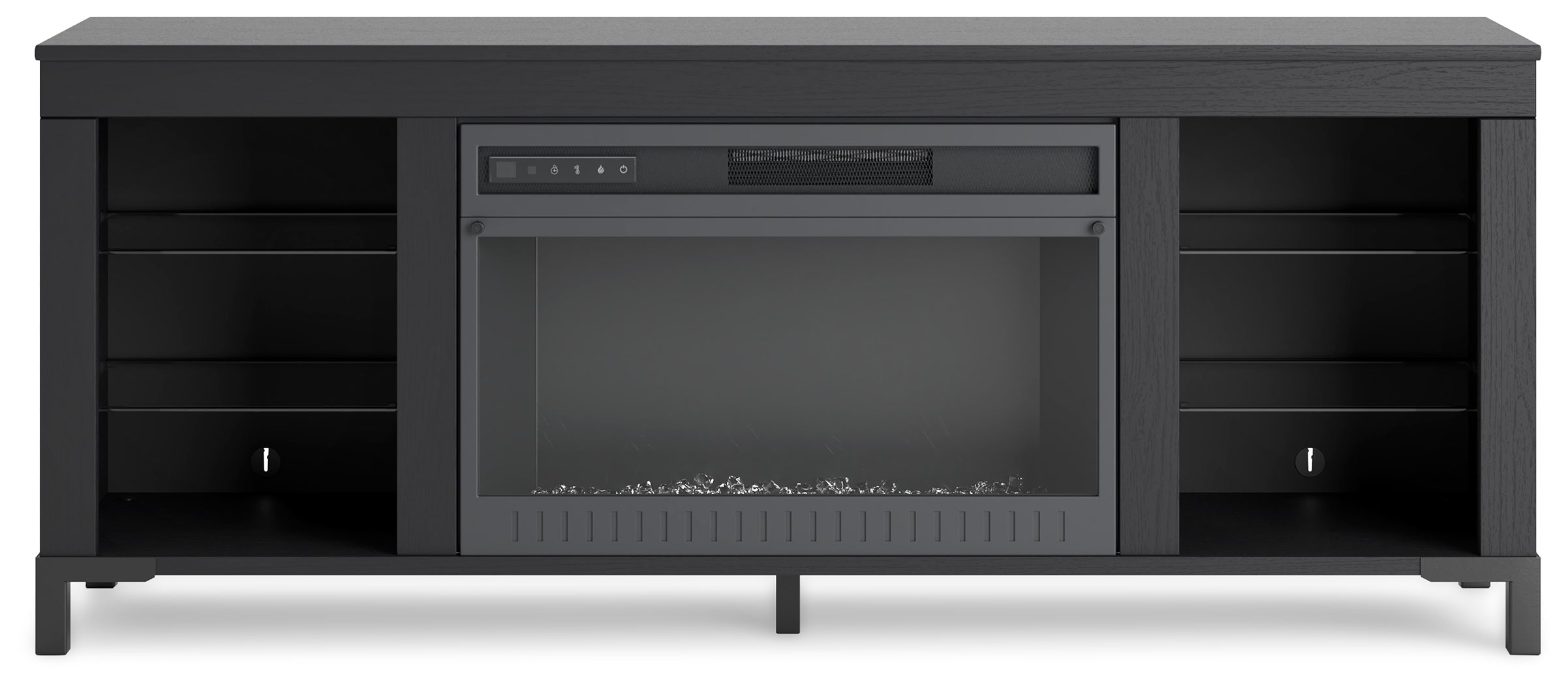 Cayberry Black 60" TV Stand with Electric Fireplace