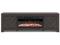 Cayboni Black 71" TV Stand with Electric Fireplace