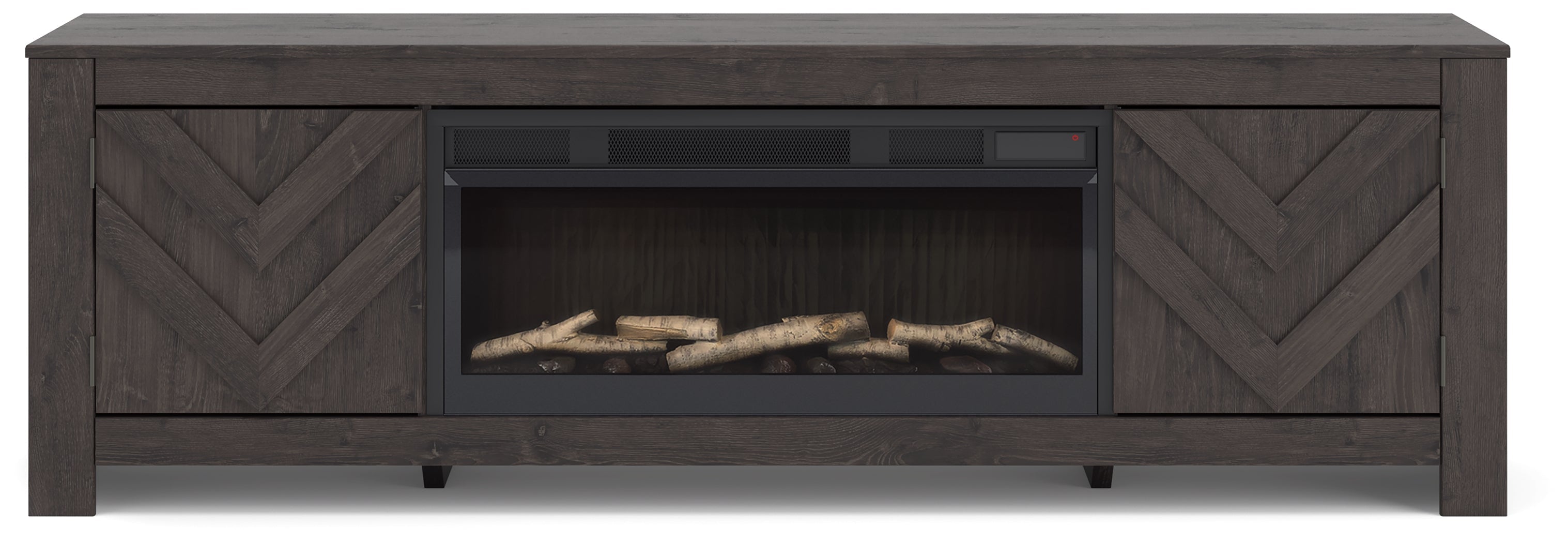 Cayboni Black 71" TV Stand with Electric Fireplace