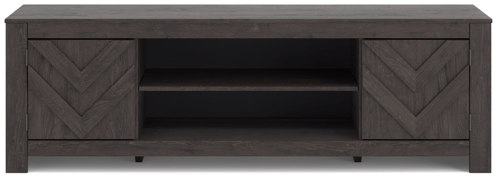 Cayboni Black LG TV Stand w/Fireplace Option