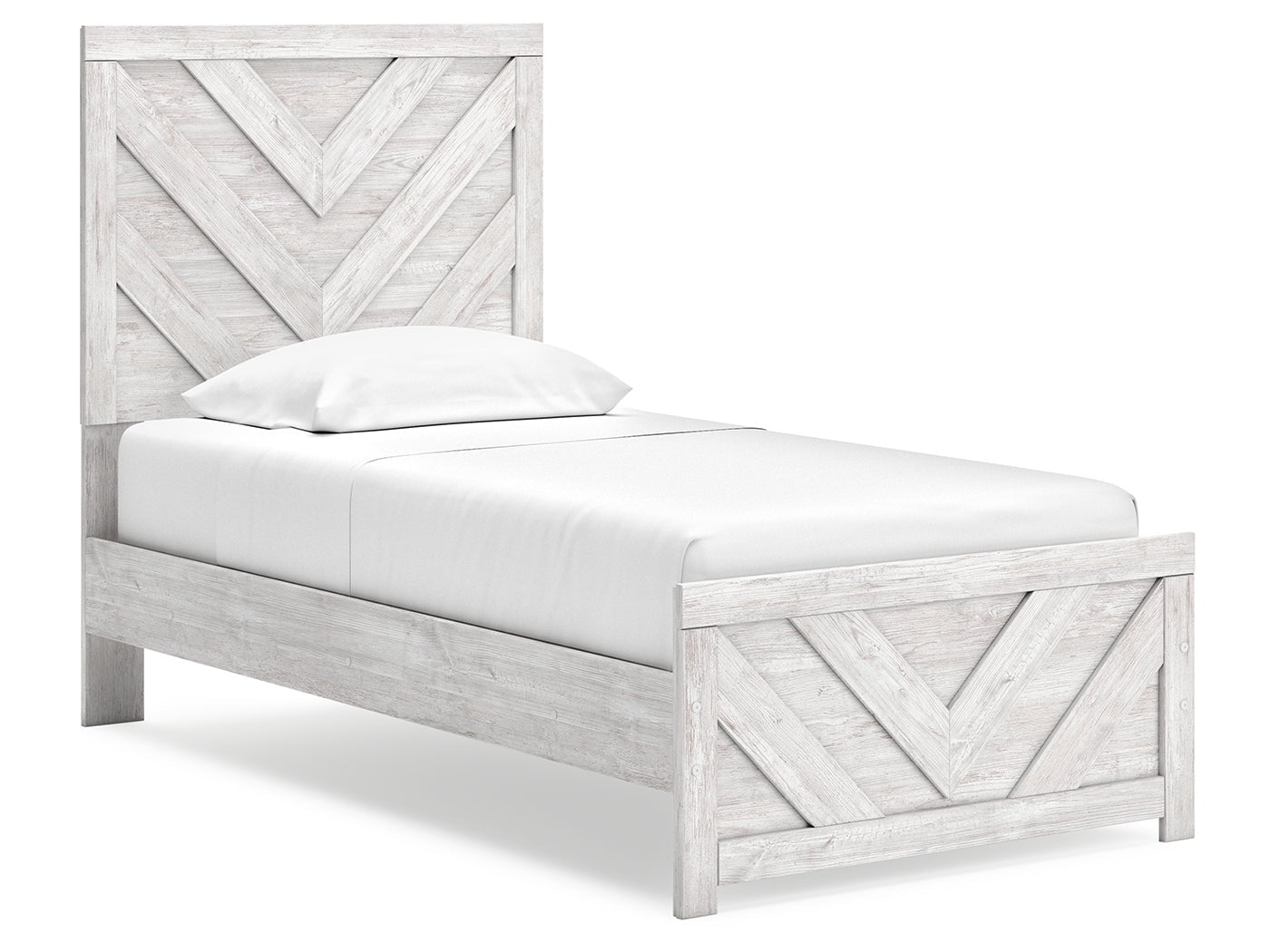 Cayboni Whitewash Twin Panel Youth Bed