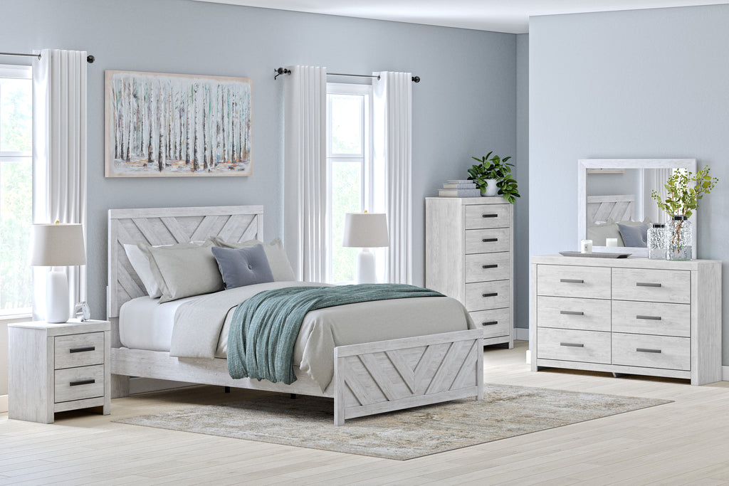 Cayboni Whitewash Twin Panel Bedroom Set