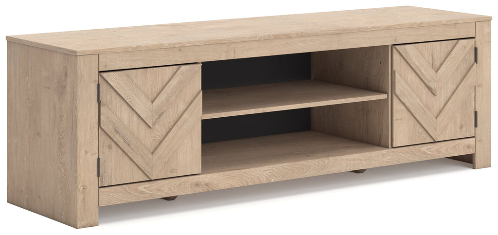 Cayboni Tan LG TV Stand w/Fireplace Option