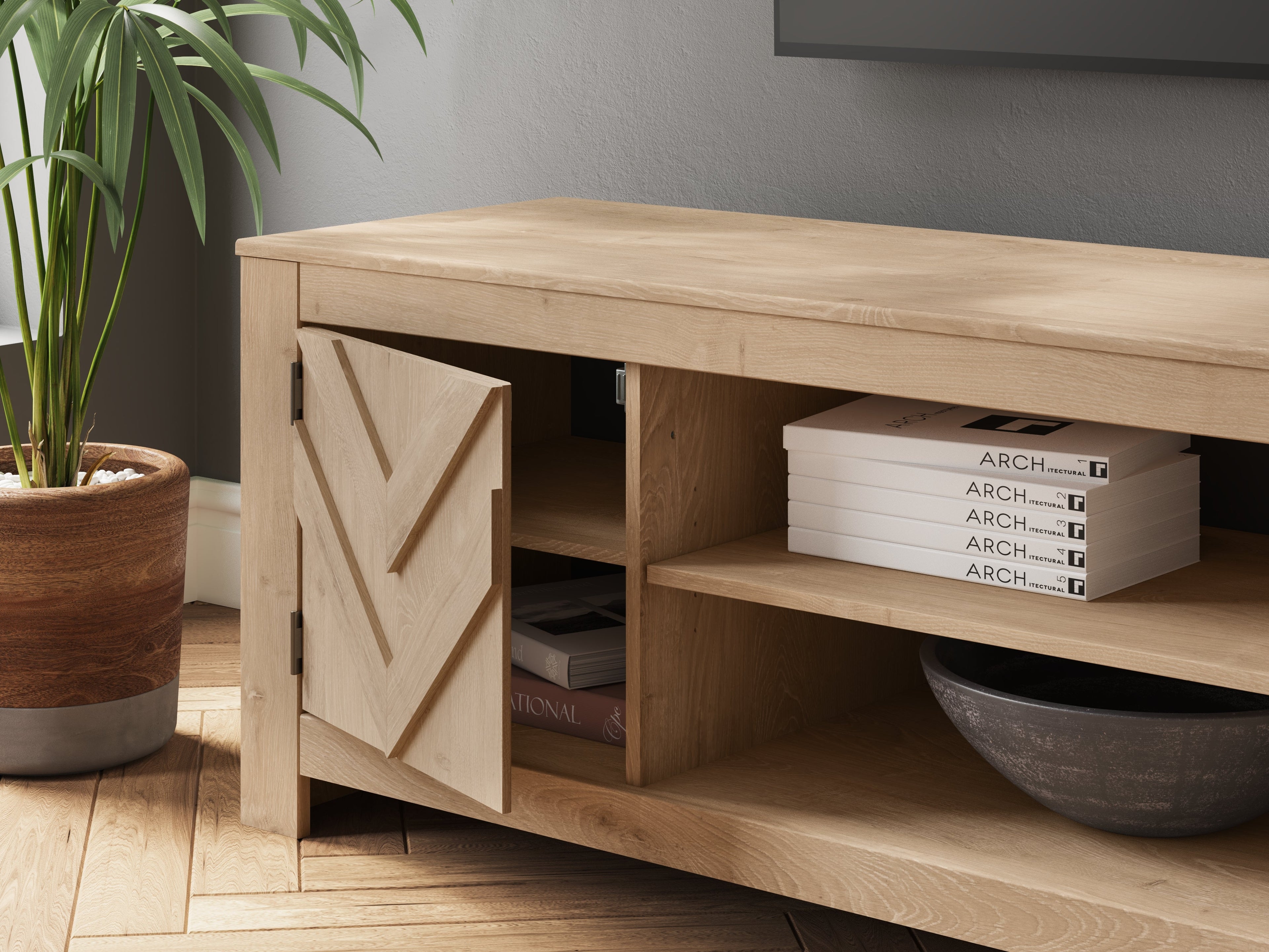 Cayboni Tan LG TV Stand w/Fireplace Option