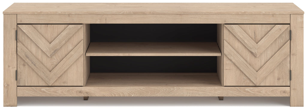 Cayboni Tan LG TV Stand w/Fireplace Option
