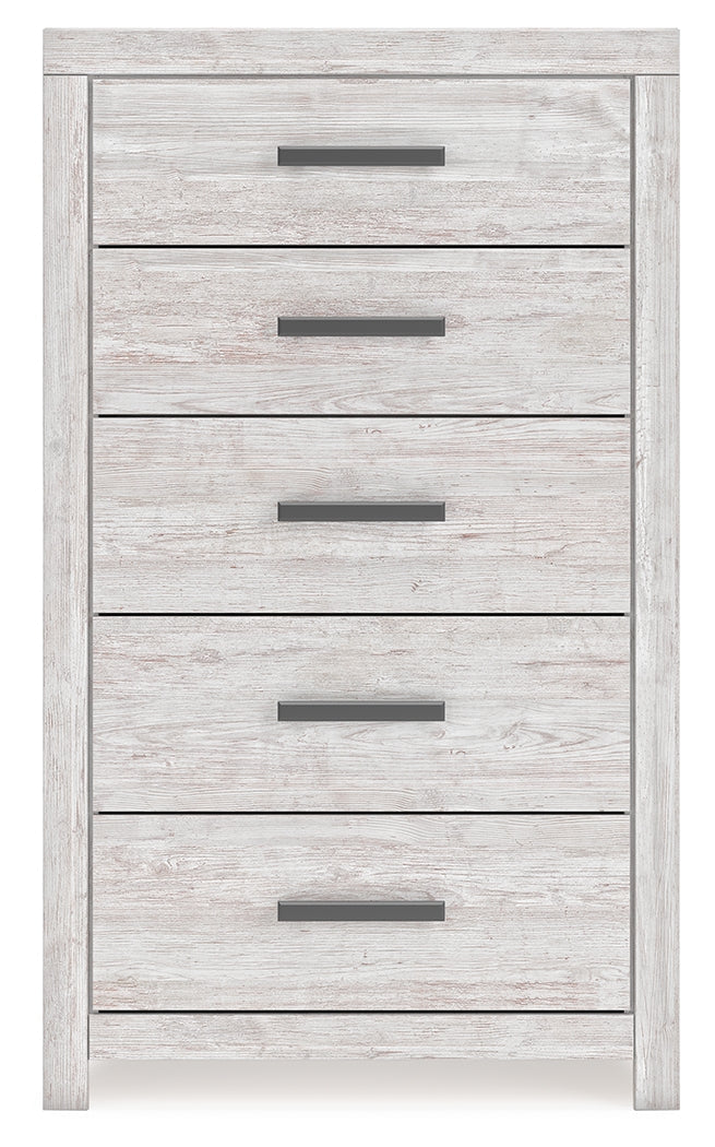 Cayboni Whitewash Five Drawer Chest