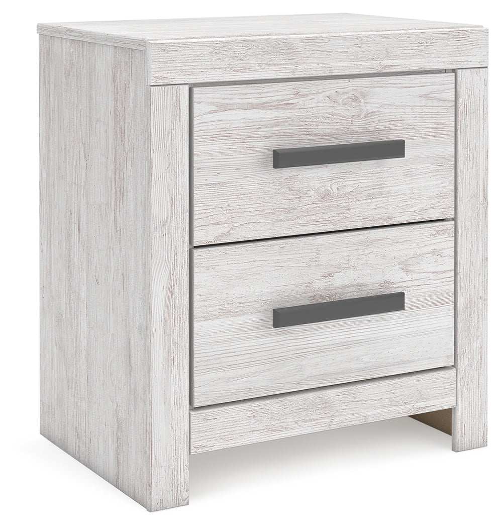 Cayboni Whitewash Full Panel Bed, Dresser and Nightstand