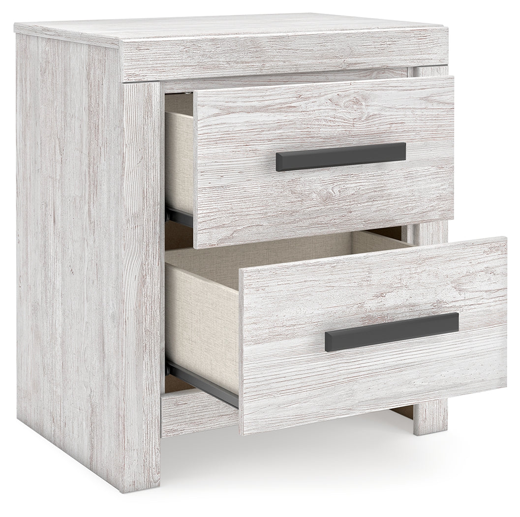 Cayboni Whitewash Full Panel Bed, Dresser and Nightstand