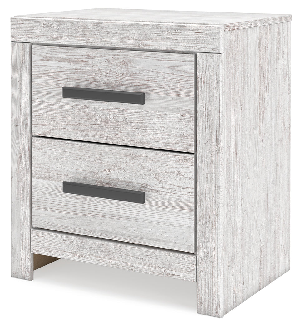 Cayboni Whitewash Full Panel Bed, Dresser and Nightstand