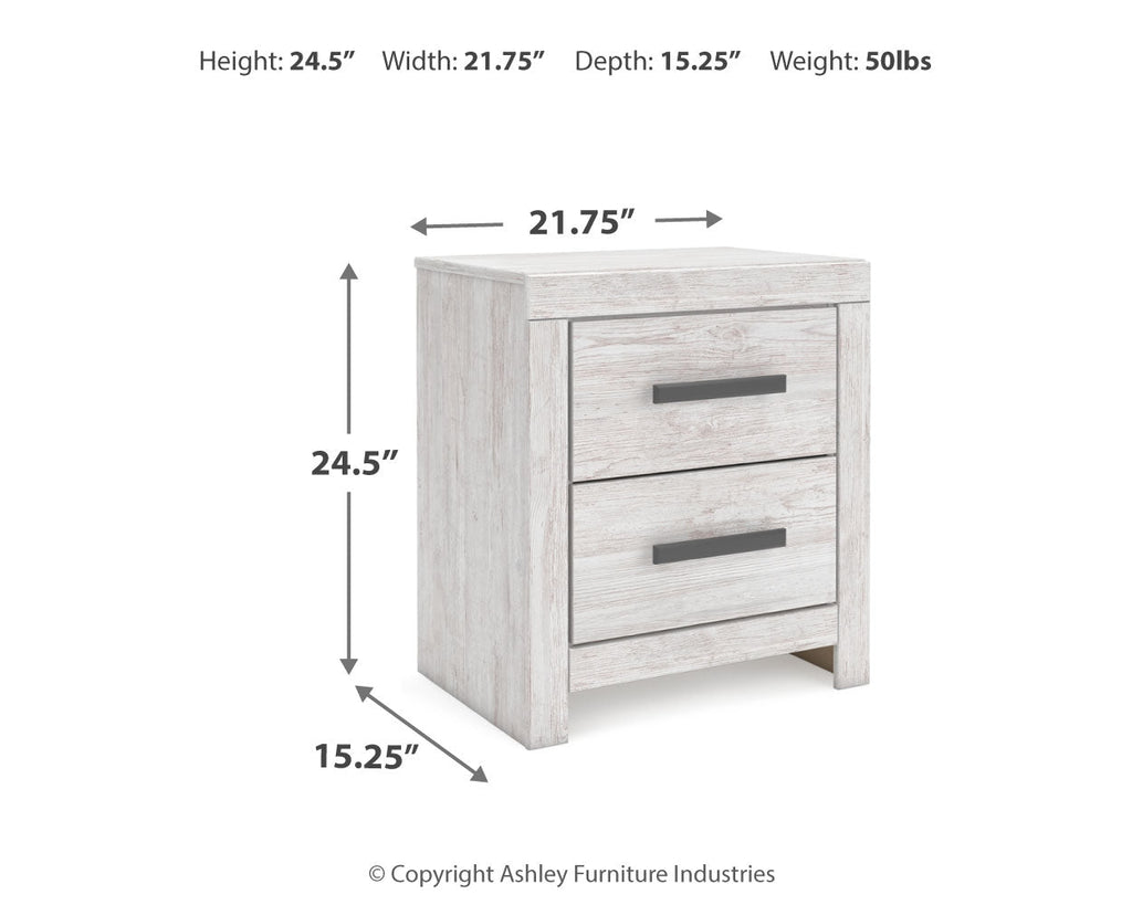 Cayboni Whitewash Full Panel Bed, Dresser and 2 Nightstands