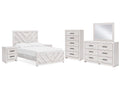 Cayboni Whitewash Full Panel Bedroom Set