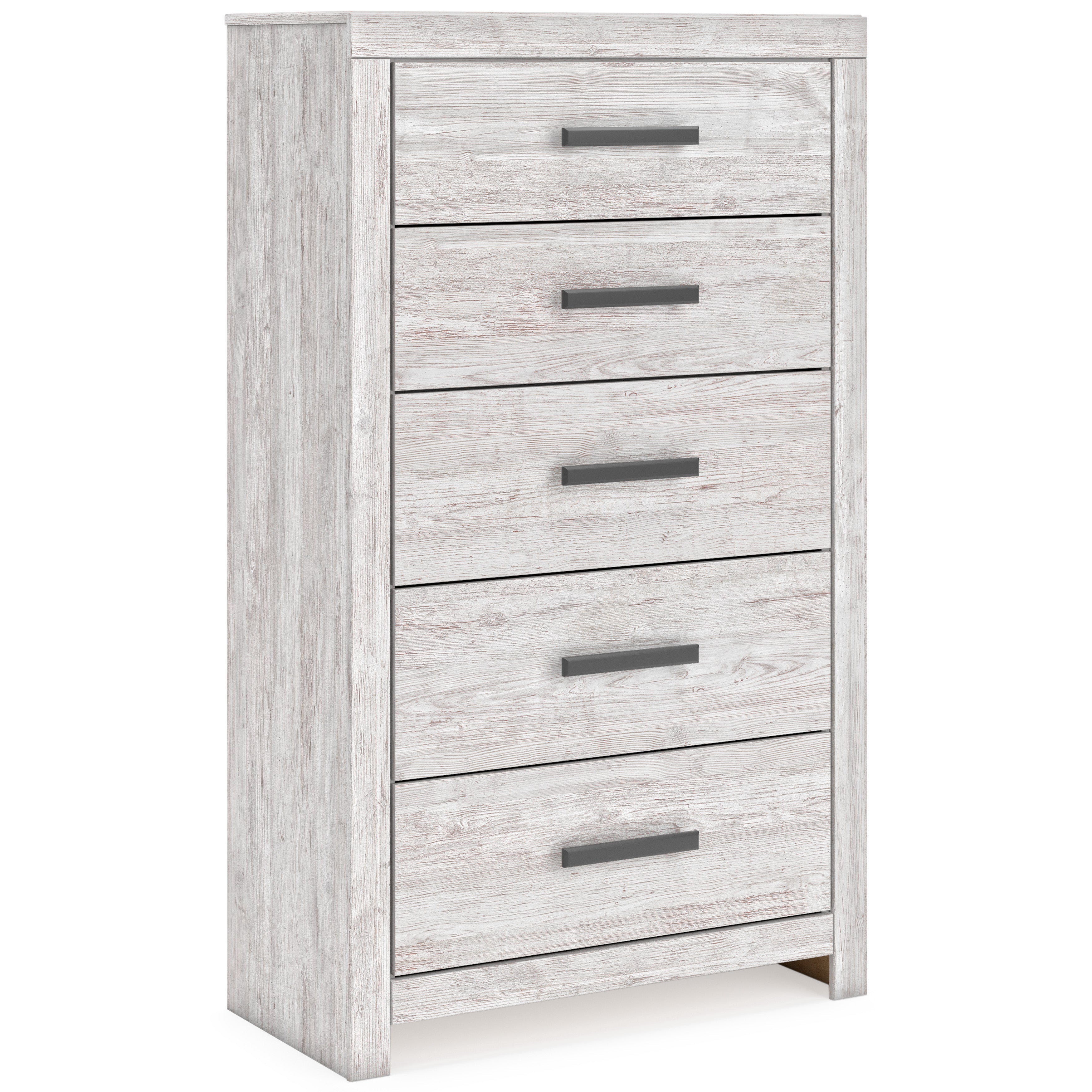 Cayboni Whitewash Queen Panel Bed, Dresser, Mirror, Chest and Nightstand